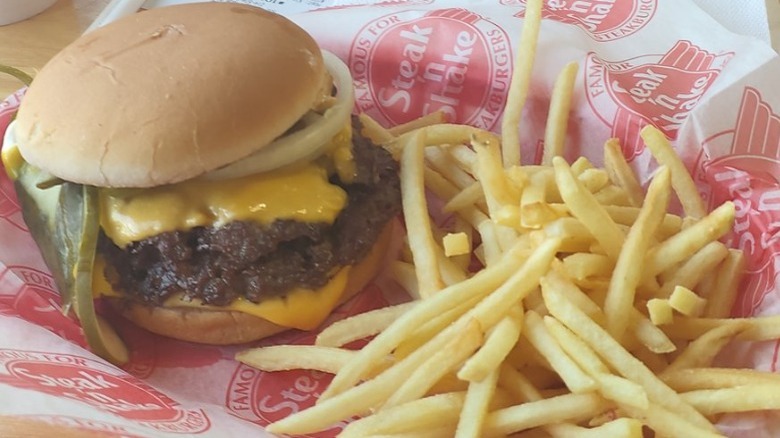 Steak 'n Shake burger and fries