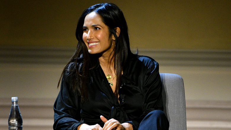 Padma Lakshmi talking on panel