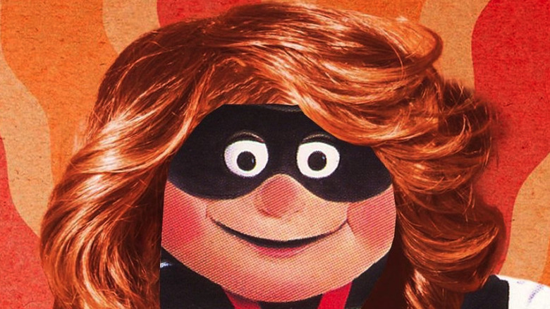 The Hamburglar with long wavy hair