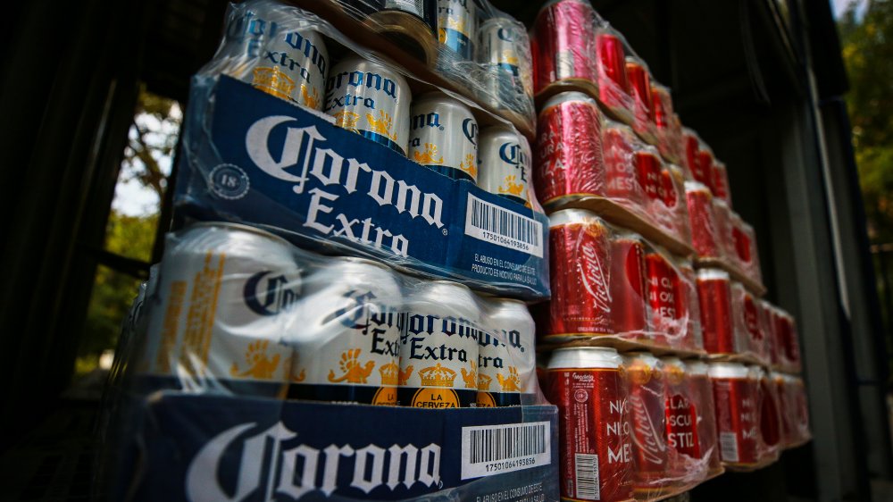 Cans of beer at a store