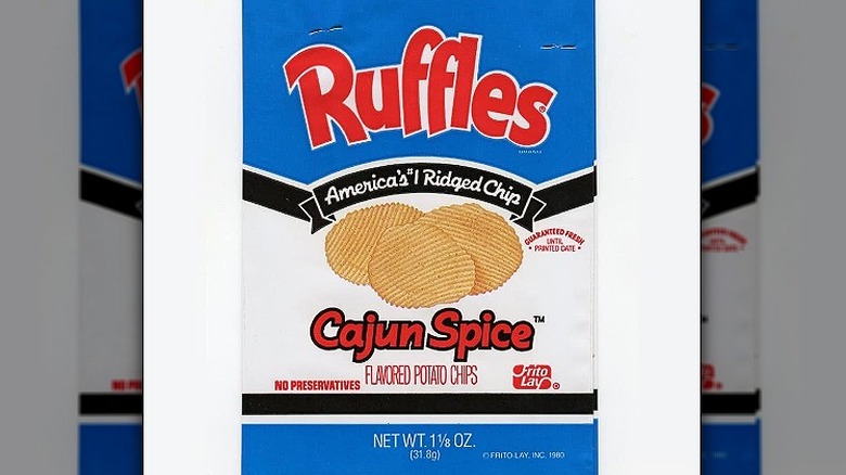 ruffles cajun spice potato chip bag