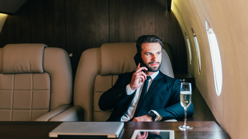 Man on private plane