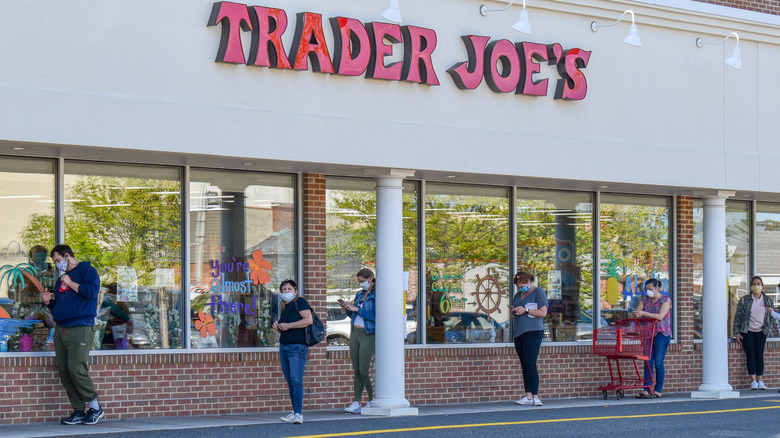 customer's outside Trader Joe's