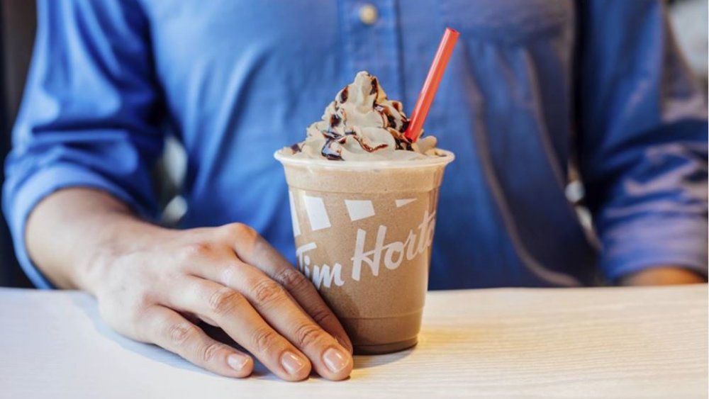 tim hortons drink on table