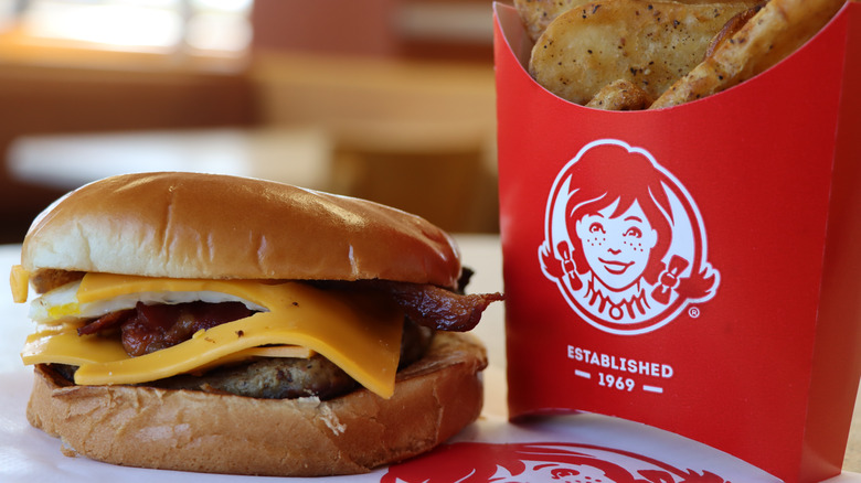 Wendy's baconator and fries