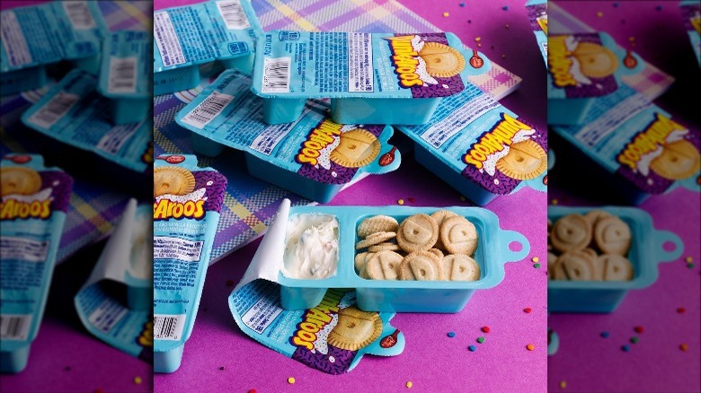 Dunkaroos in packages on a purple table