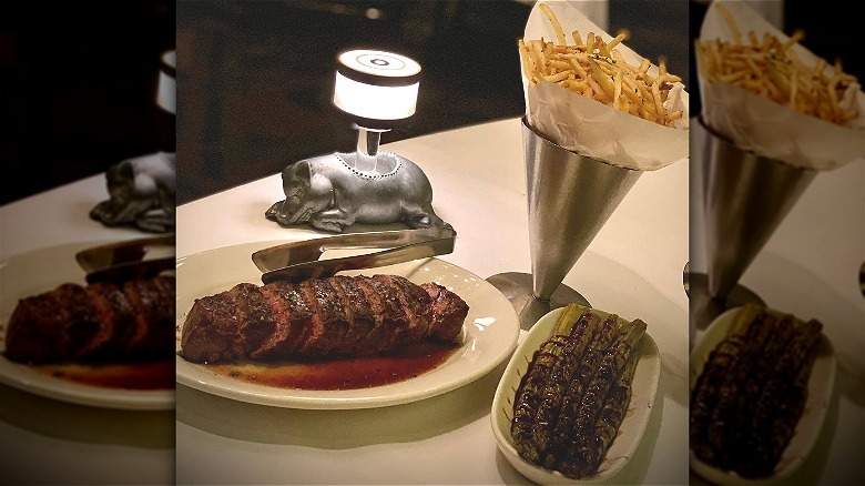 Steak dinner on table