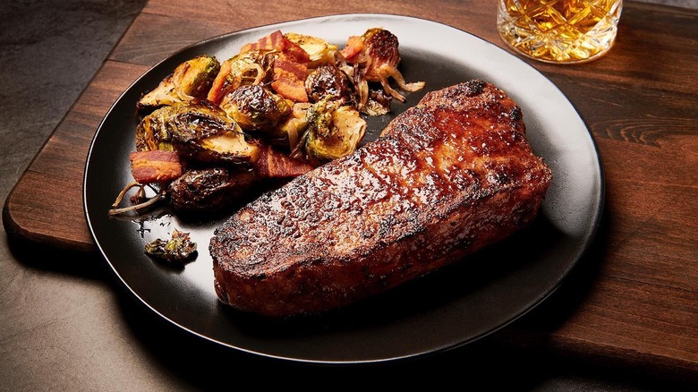 Dry-aged steak on plate