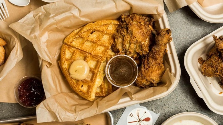 Brown Sugar Kitchen chicken and waffles