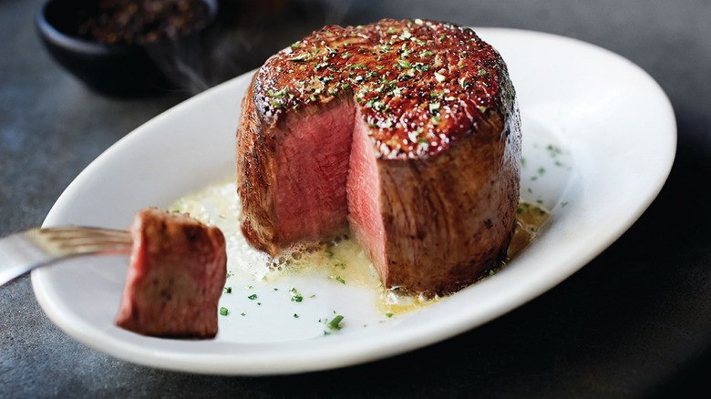 Ruth's Chris filet mignon on plate