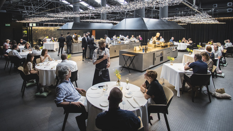 michelin restaurant with socially distanced tables