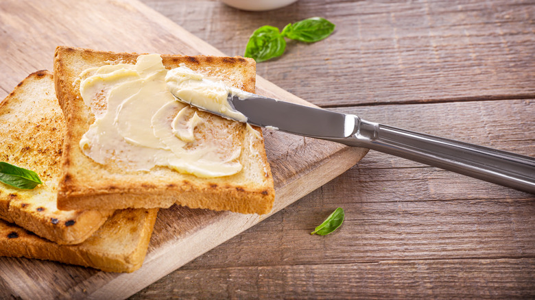 Margarine spread on toast