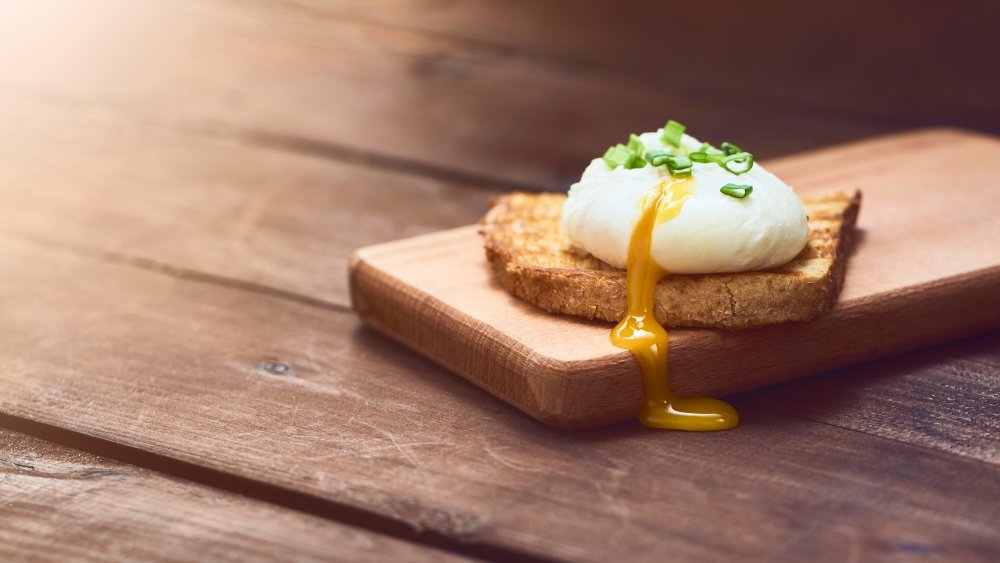 beautiful poached egg runny yolk