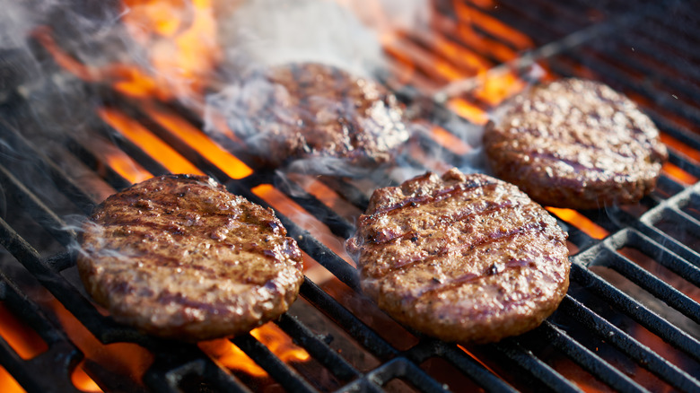 Burgers on a grill