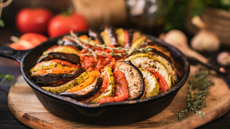 ratatouille in cast iron pan