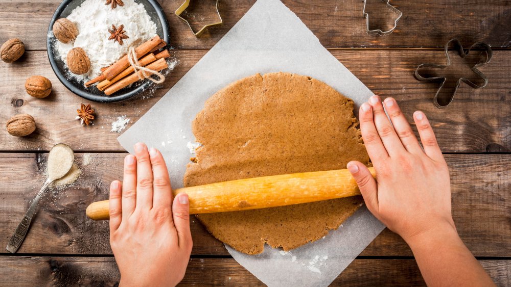 Rolling gingerbread dough