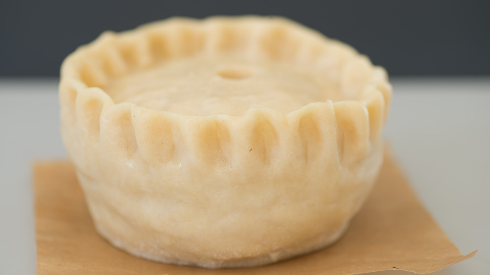 Unbaked hot water crust pie