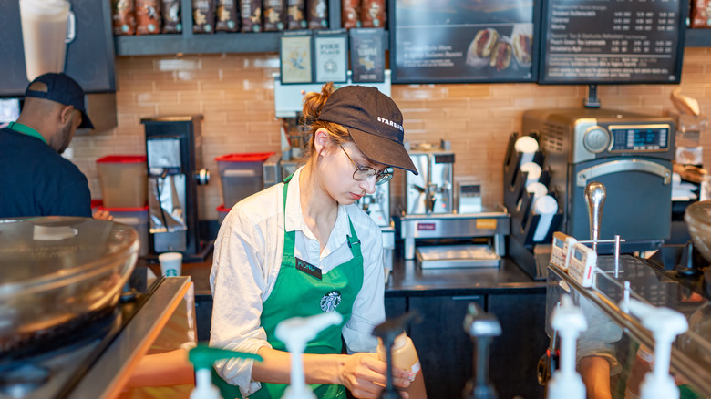 Starbucks baristas at work