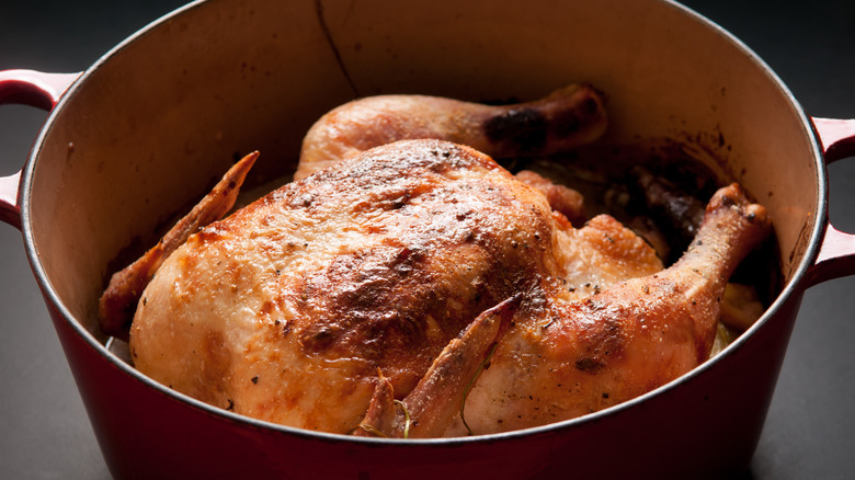 Roast chicken in dutch oven