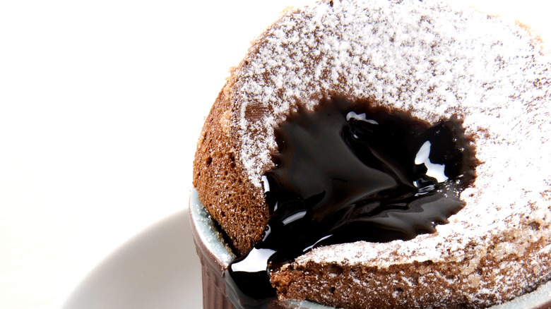 chocolate souffle with filling