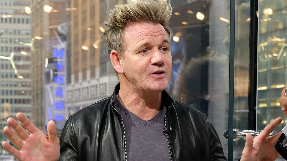 Gordon Ramsay in leather jacket