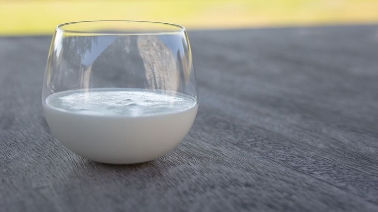 A glass of deer milk