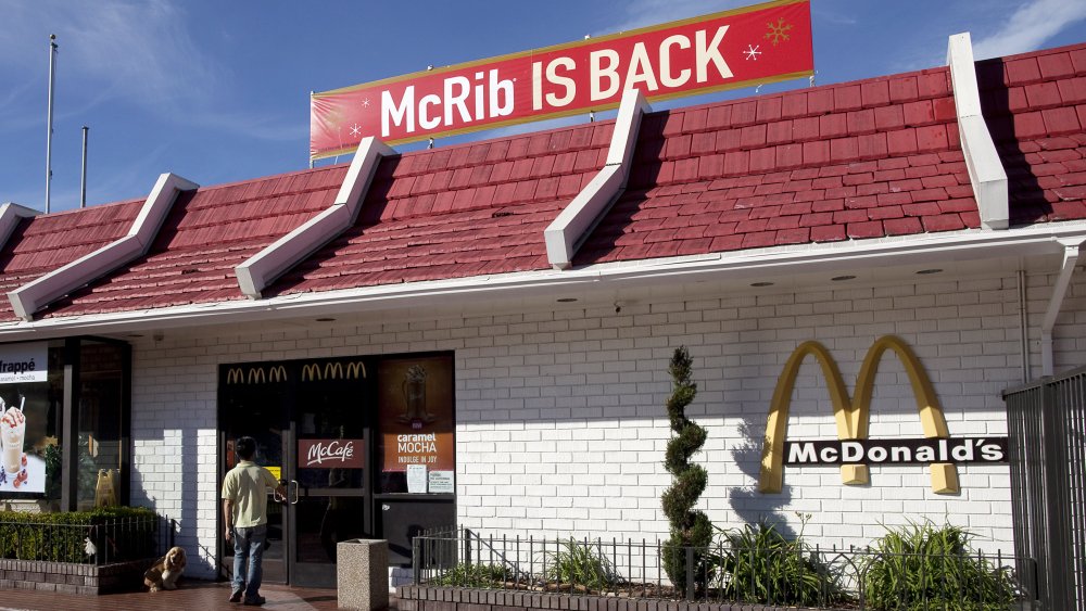 McDonald's with "McRib is back" sign (not current)