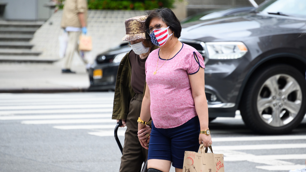 Trader Joe's customers walking