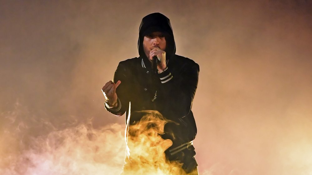 Eminem performing on stage