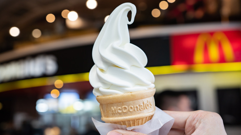 McDonald's soft serve in a cake cone