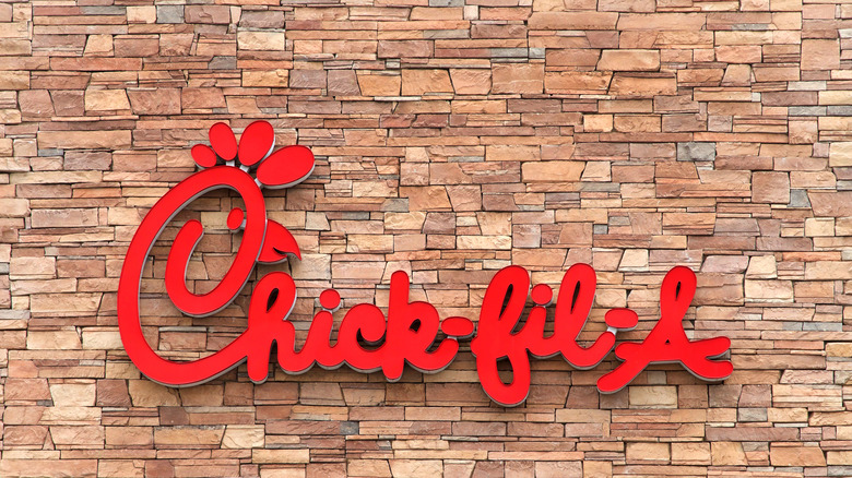 Chick-fil-A logo on brick building