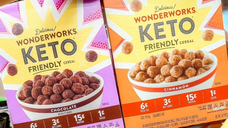 Boxes of keto cereal