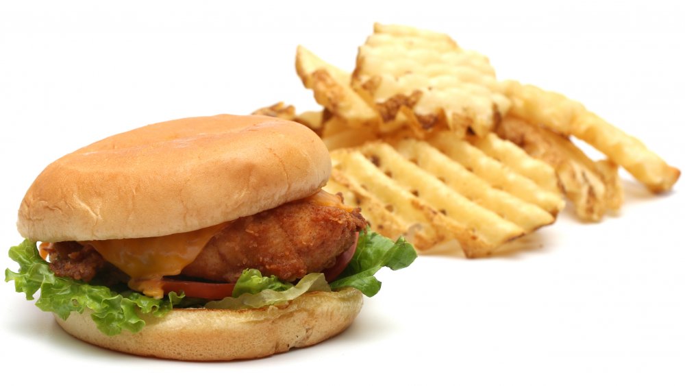 Chicken sandwich and fries