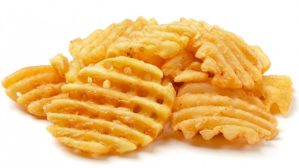 Pile of waffle fries