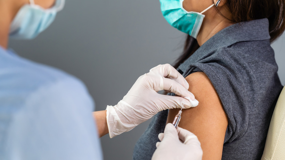 Person getting the COVID-19 vaccine