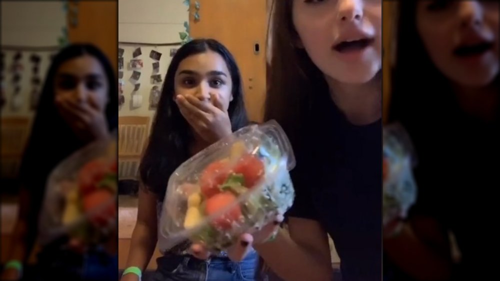 NYU students with salad