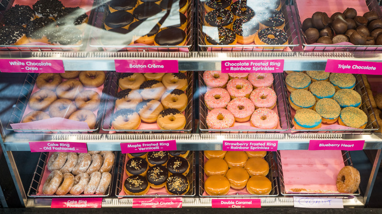 Dunkin' display of donuts