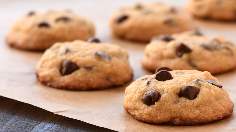 cookies on a wooden tray