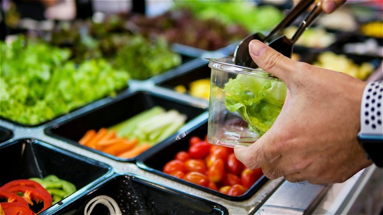 Vegetables in a salad bar