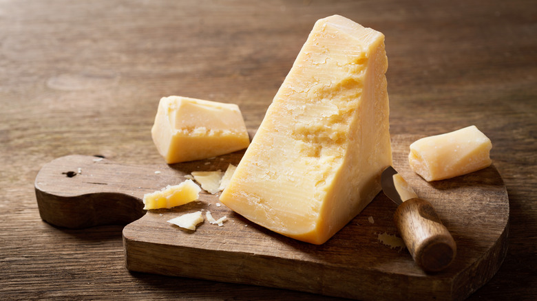 Parmesan on a cheese board