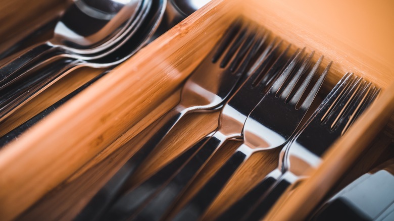 Forks in utensil drawer