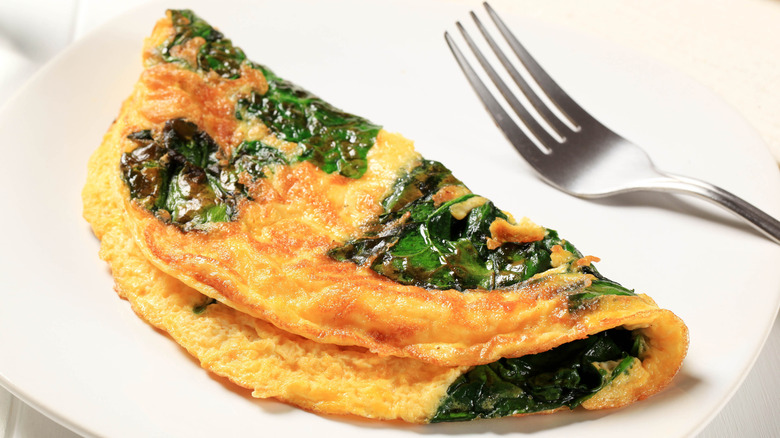 omelet with  spinach