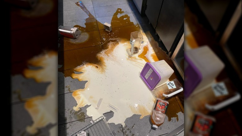 Massive Starbucks spill