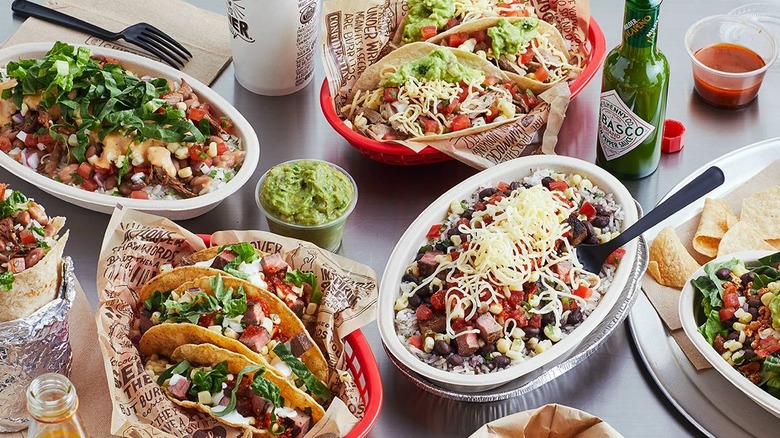 chipotle food on table