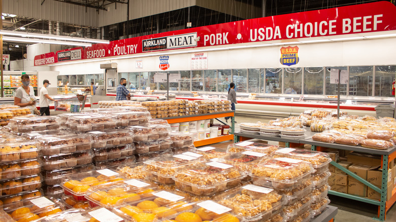 Costco bakery and meat department aisles