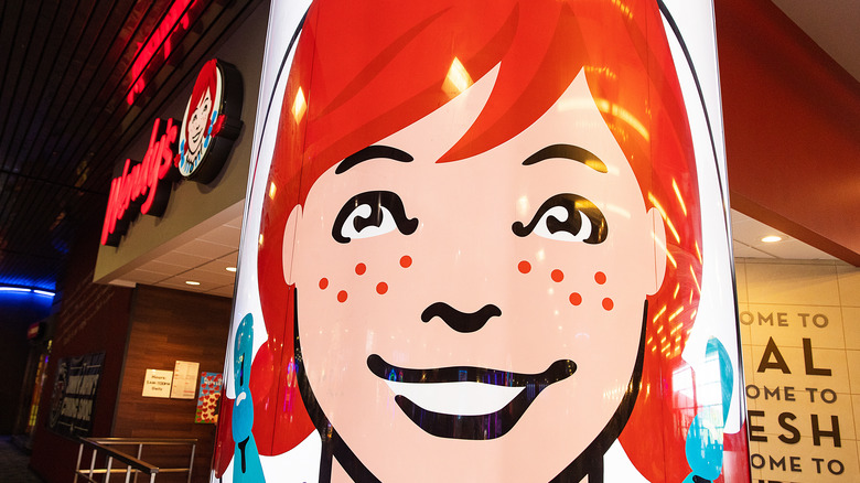 Wendy's cup logo closeup