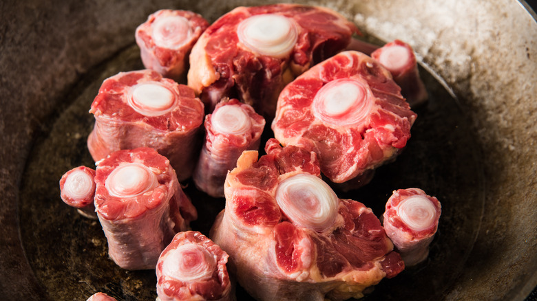 Oxtail in a skillet