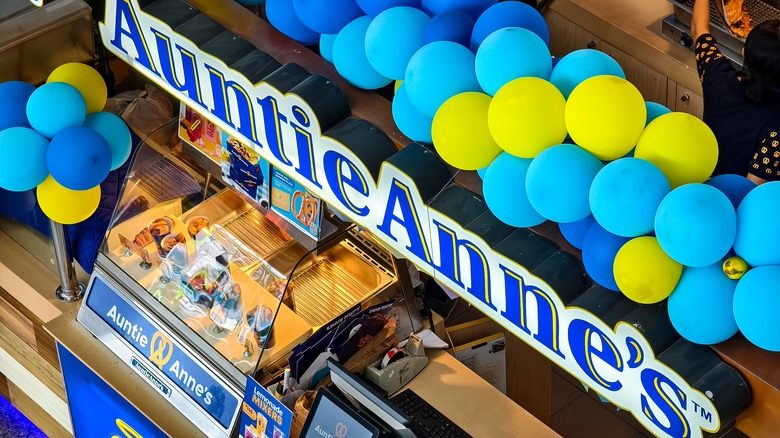 Auntie Anne's stall from above