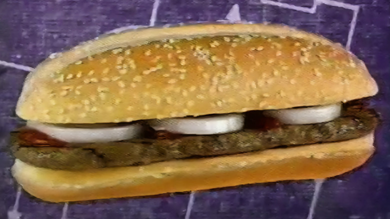 Burger King meatloaf sandwich with onions