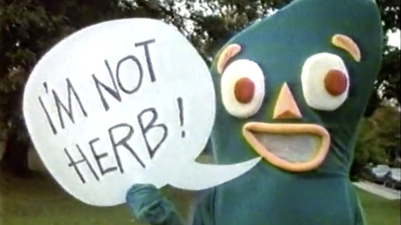 Gumby costume worn in Burger King's 1980s Herb ad